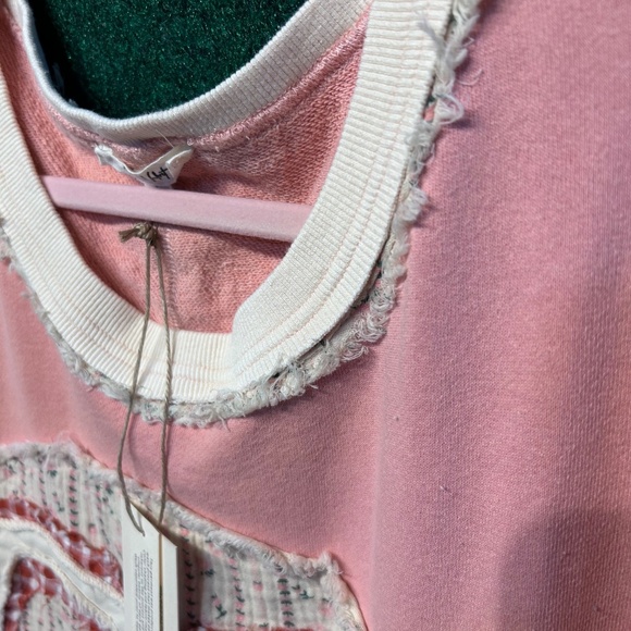 🔥 05 NWT BlueVelvet Heart Peace Symbol Patchwork Sweatshirt FIRM - Picture 8 of 12